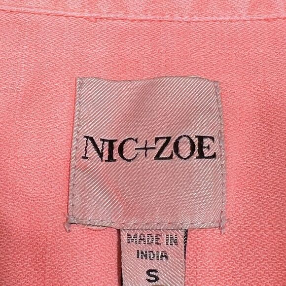 Nic+Zoe Dress Womens Small Pink Summer Day Tunic Shirt Midi Dress Long Sleeves - Picture 9 of 11